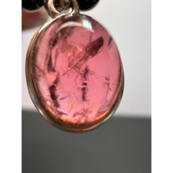 NEW Pink Tourmaline rubellite sterling silver pendant 1.90 grams - Picture 2 of 10